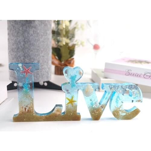 LIVE English Alphabet Letters Silicone Mold Tray Handicraft diy Epoxy Resin Molds LOVE word house decoration Tray Mold Resin