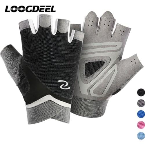 LOOGDEEL Weightlifting Half-Finger Gloves Palm Anti-slip Breathable Fitness Equipment Dumbbell Training Fitness Cycling Gloves