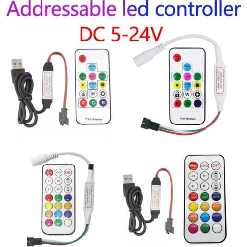 DC 5V 12V RGB LED Controller 14key WS2811 WS2812b controller magic rgbw rgbww Remote Control For ws2812 ws2812B Led strip light
