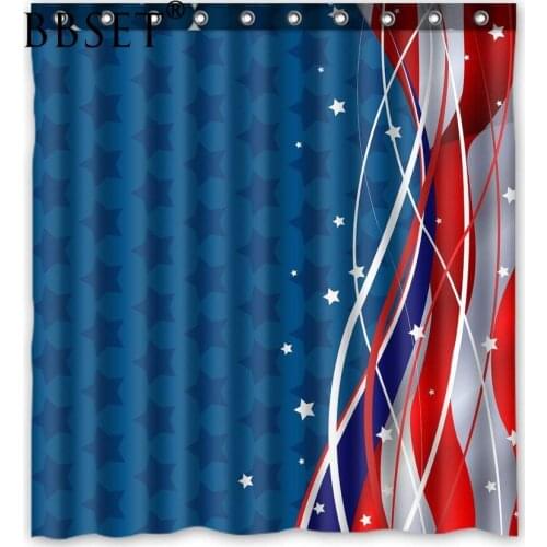 Washable Shower Curtain Patriotic Background Stars and Stripes Waterproof Multi-size Printed Cortina De Bano Bathroom Decor