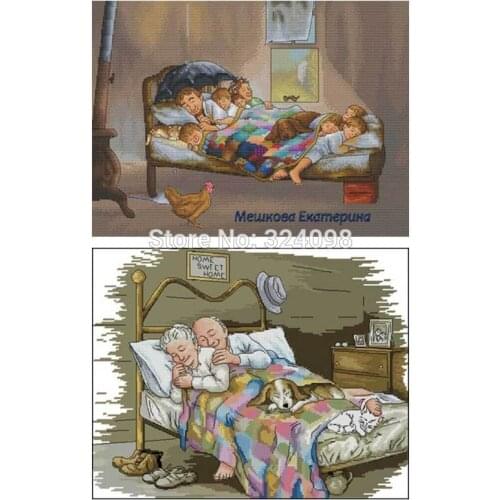 Sweet family patterns Counted Cross Stitch 11CT 14CT 18CT DIY Chinese Cross Stitch Kits Embroidery Needlework Sets
