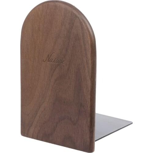 Walnut Wood Desktop Organizer Desktop Office Home Bookends Book Ends Stand Holder Shelf 53CF