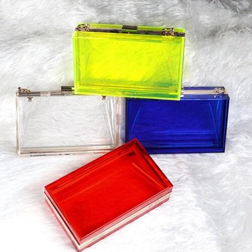 2021 New Small HandBags Women Summer Fashion Women Acrylic Evening Shoulder Messenger Bag Clear Mini Box Handbags