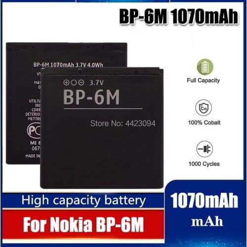 Original BP-6M phone battery for Nokia N73 N77 N93 N93S 3250 6151 6233 6234 6280 6288 6290 9300I 9300 BP6M