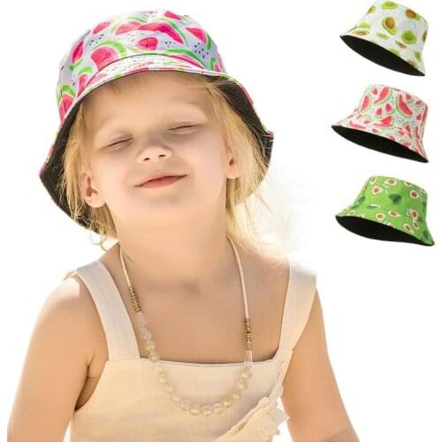 Baby Bucket Hat Cotton Fisherman Hats Kids Summer Toddler Boys Girls Panama Sun Cap Spring Autumn Thin Fruits Children 2-5years