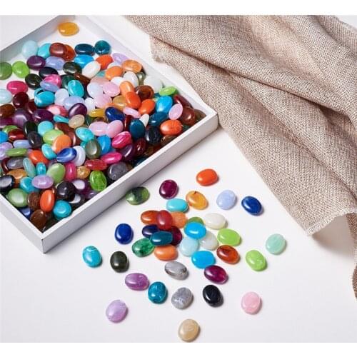 PANDAHALL 20PCS Acrylic Stone Oval Beads For Jewelry Making Mixed Color Beads DIY Bracelets 19*15*7.5mm Hole: 2mm Drop Shipping