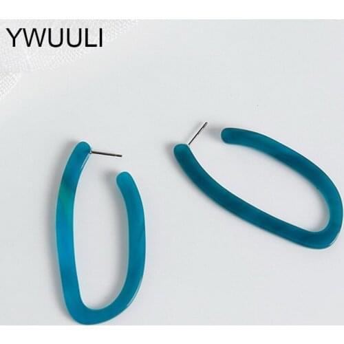 Simple Geometric Unique Design Stud Earrings for Women Acrylic Ear Jewelry New Fashion Brincos Christmas Gifts A-XE409