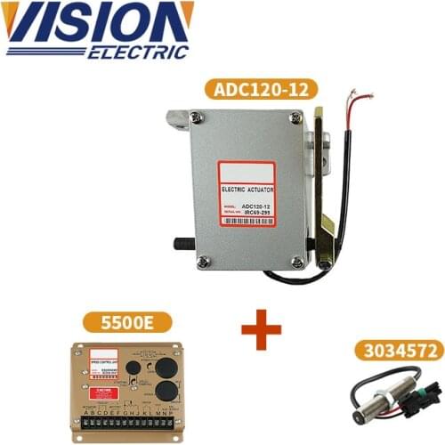 1 set Generator Actuator ADC120 12V 24V with Governor ESD5500E speed controller Pickup Sensor 3034572/msp675 For Diesel engine