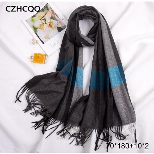 Winter Cashmere Scarf Women Tartan Echarpe Homme Scarves Plaid Foulard Femme Shawl Stole Men Pashmina Women Scarf For Ladies