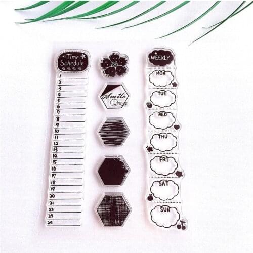 11*16 Time Schedule Craft Transparent Silicone Stamp for Scrapbooking DIY Photo album Card Making Decorative Clear Stamps Sheet