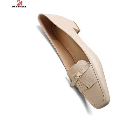 SKLFGXZY New European Style Women Genuine Leather Shoes Fashion Cowhide Banquet Wedding Office Women Shoes Pumps