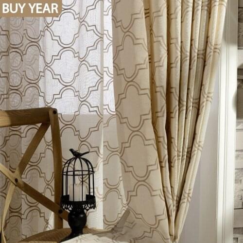 Modern Minimalist Chinese Cross Hemp EmbroideryCurtains for Living Dining Room Bedroom Blackout Curtains Custom Red Beige Colors