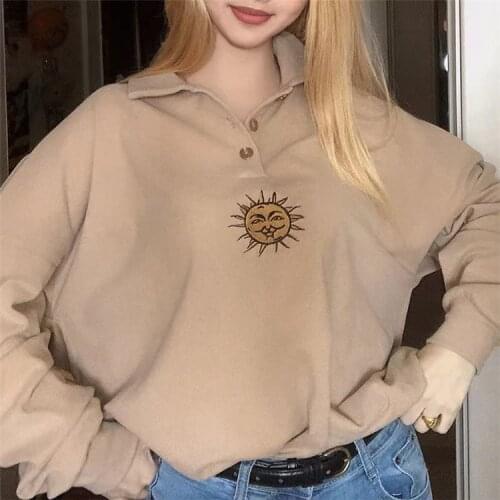 Women hoodie Print Sweatshirts Women Long Sleeve Top Autumn New O-neck Sweatshirt Casual Female Loose Hoodies Datura Letter