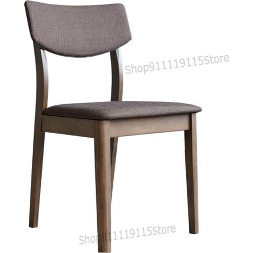 Solid Wood American Walnut Simple Dining Chair Small Family Hotel Dining Room Study Stool Back Chair