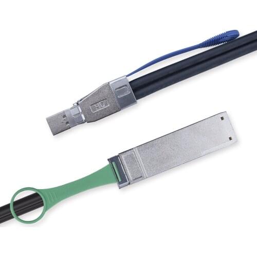 External Mini SAS HD SFF-8644 to QSFP(SFF-8436) Hybrid SAS Cable, 30AWG, 100-Ohm, 2-m(6.6ft)