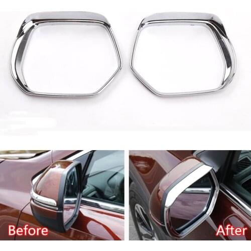 YAQUICKA 2x Chrome ABS Car Exterior Rearview Mirror Visor Frame Trim Cover Bezel For Honda CRV CR-V 2017 Chromium Styling