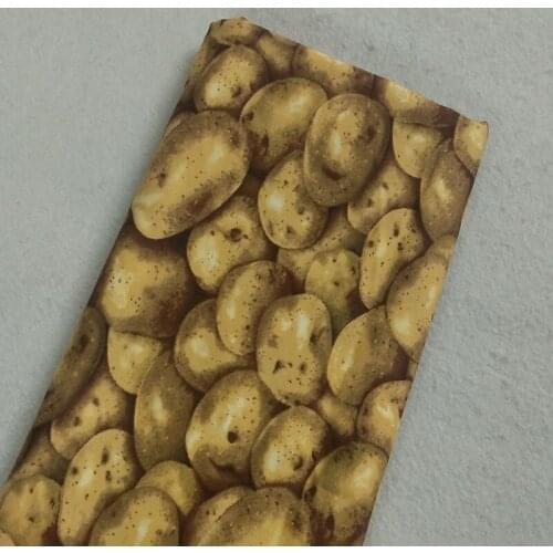 Vivid Potato Printed Cotton Fabric 50x105cm Food Fabric Patchwork Cloth Bag Party Home Decoration