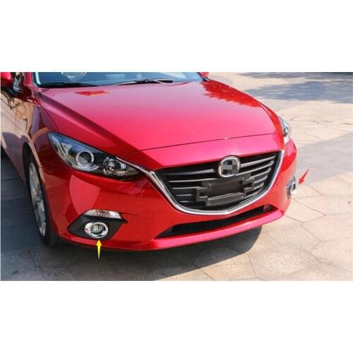 Yimaautotrims Exterior For Mazda 3 2014 2015 2016 ABS Chrome Front Bumper Fog Lamp Lights Frame Ring Cover Trim