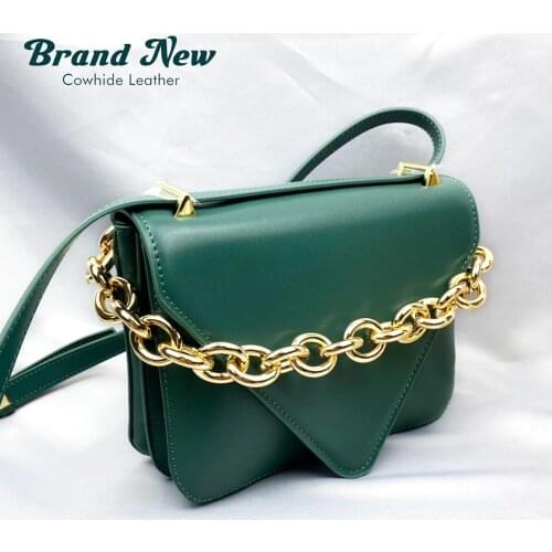 Fashion Famous Designer Style Women Crossbody Bag Luxury Brand Chain Flap Handbag Cowhide Leather