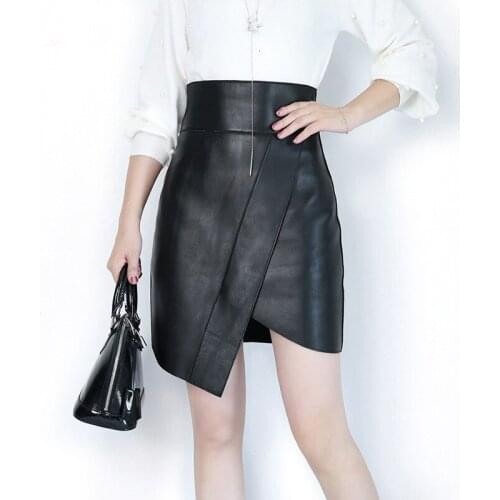 Genuine Leather Skirt Women Natural Real Sheepskin High Waist Quality Sexy Mini Short Skirts Runway Designer Ladies Miniskirts