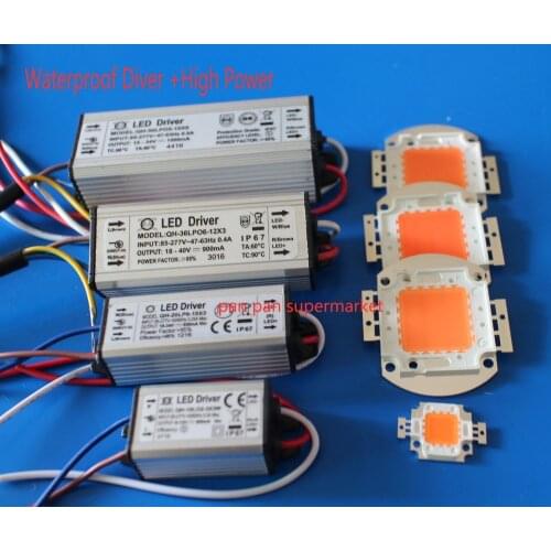 10W 20W 30W 50W 100W Full Spectrum 400-840nm + LED Waterpoof Driver Supply power