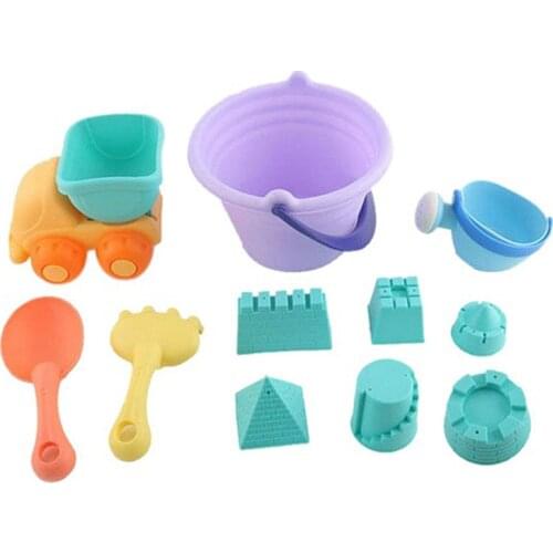 11Pcs Summer ChildrenS Soft Rubber Beach Toy Car Play Sand Tool Shovel Child Sand Castle Diy ChildrenS Beach Bucket