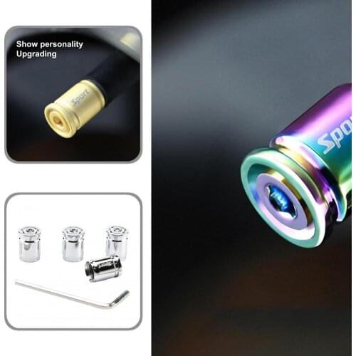 4 Colors 4 Pcs Great Colored Car Tire Valve Cover Alloy Valve Stems Easy Installlation for Car