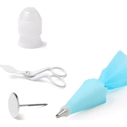 4Pcs Icing Piping Scissors Nail Safety Rose Decor Lifter set Fondant Silicone Cream Bag Flower Transfer Baking Pastry Tools