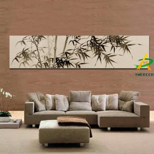 Digital printed Traditional Chinese Bamboo Painting Landscape Oil painting on Canvas Sofa Poster Wall Picture for Living Room