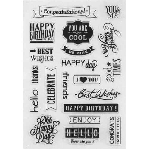 1PC Silicone Transparent Clear Stamp Seal Happy Birthday Album Decor For Scrapbooking Album Photo Decoration Gift