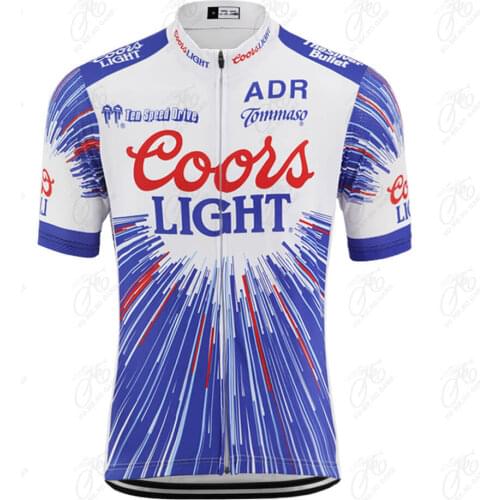 Summer men retro team cycling jersey blue bike wear jersey short sleeve road mountain cycling clothing cool maillot ciclismo
