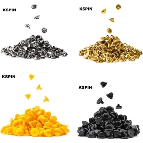 Butterfly Cap For Pin Badge pin badge Pin 50pcs a lot Metal Silver Metal Gold Plastic Yellow Plastic Black