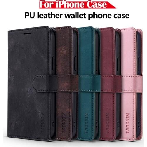 Leather Wallet Case For iPhone 11 12 Pro Max 12 Mini X XR XS Max SE2020 6 6s 7 8 Plus Shockproof Magnetic Protection Wallet Case