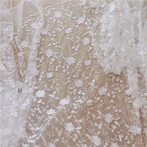Lace Embroidery flower fabric African beautiful lace for dress
