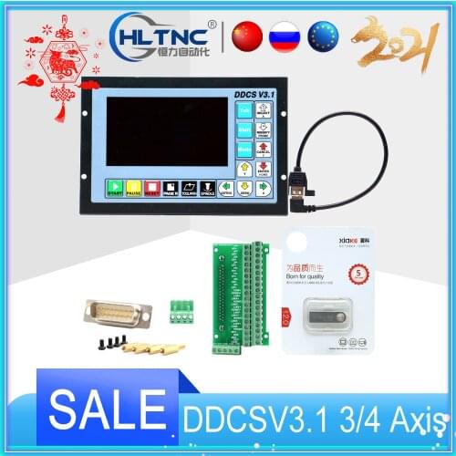 Upgraded DDCSV3.1 3/4 axis 500KHz G-Code Offline Controller for CNC Drilling Milling