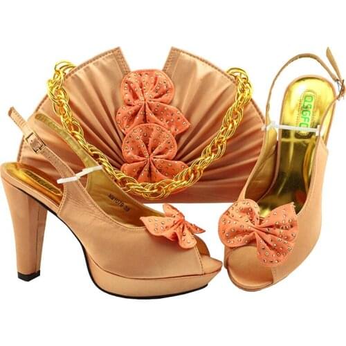 Fashion Italian Women Mature and noble Wedding Pumps with Bag Nigerian Matching Shoes and Bag Sets