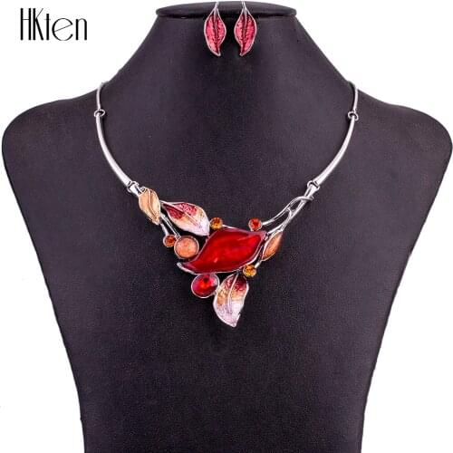 MS1504852 Fashion 6 Colors Jewelry Sets High Quality Necklace Sets For Women Jewelry Fresh Red Resin Unique Design Party Gifts