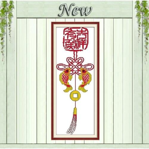 Chinese knot mascot animal painting counted printed on canvas DMC 14CT 11CT chinese Cross Stitch Needlework Sets Embroidery kits