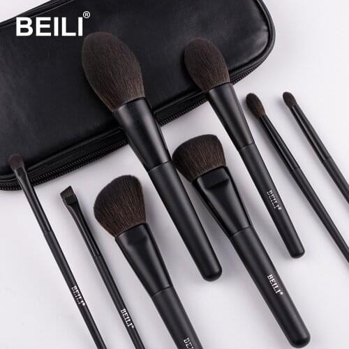 BEILI Black 8-12 pcs Professional Synthetic Makeup Brushes Set Foundation Powder Eyeshadow Eyebrow Make up Brushes Kit with Bag