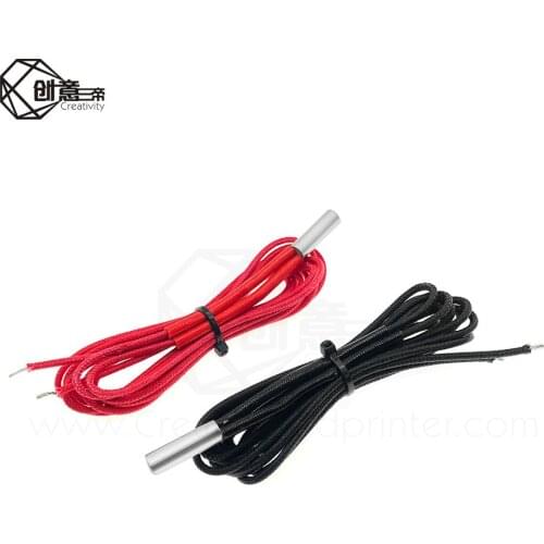 3D Print Part Heating Tube 6*20mm Red And Black Color 12V/24V 40W 1M Ceramic Cartridge For Extruder Heating 40W Extrusion Heater