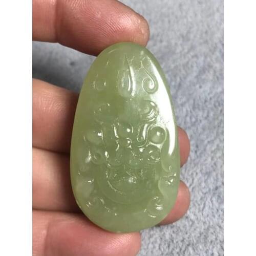 Natural 7A hetian jade Hand-Carved brave troops green jade pendant jade necklace men women pendants jade jewelry