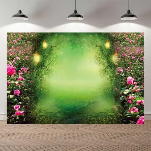 Neoback Summer Fairy Fantasy Forest Flowers Party Birthday Backdrop Customized Kids Birthday Decorations Background Photocall