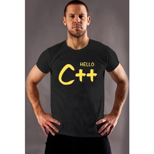 2021 New Style Funny C++ Programmer Gold Printing MAN Letters TShirt 100% Cotton Short-sleev Tee O-neck Fashion Casual Tops