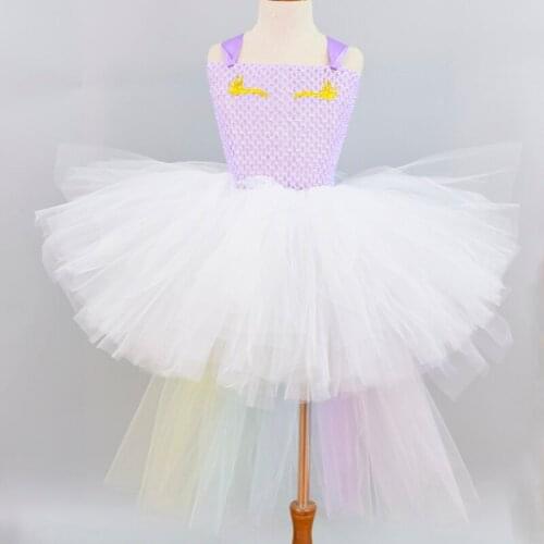 Unicorn Pastel Rainbow Fluffy Tutu Dress for Girls Baby Unicorn Birthday Party Tulle Dresses Kid Halloween Unicorn Costume 1-12Y