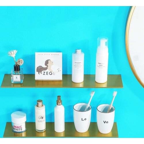 Black Gold Bathroom Rectangular Shelf Rack before the Mirror Space Alumimum Matte Bathroom Storage Rack 30/40/50/60 Cm