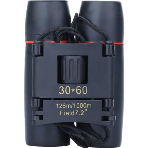 Portable Day Night Vision 30 x 60 Zoom Binoculars Travel Folding HD Wide Angle Magnifier Low Light Night Vision Telescope+Case