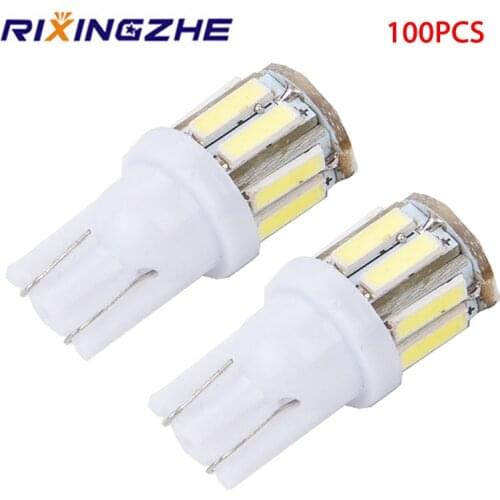 RXZ 100PCS T10 LED T10 W5W 7020 Chip License plate Bulb Reading light clearance 12V Auto reading Interior Light Wholsale
