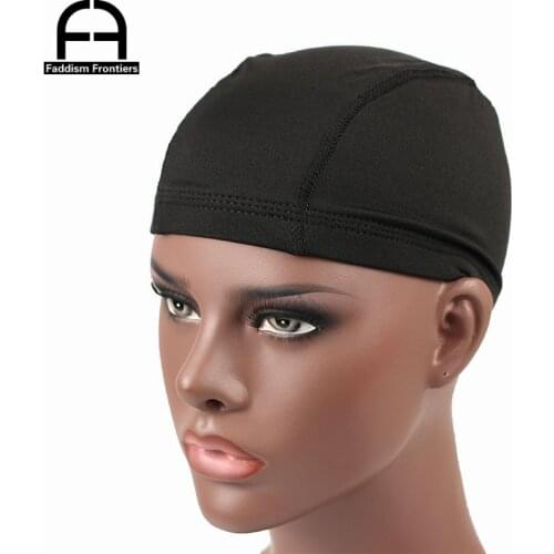Mens Spandex Seamless Dome Cap Stretchy Headwear Turban Hat DuRag Hair Cover Accessories Dome Caps for Men