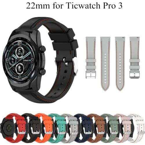 Silicone Watch Band For Ticwatch Pro 3 Watch Strap Replacement Bracelet For Ticwatch Pro 3 Lite Pro3 2020 GTX E2 S2 Watch Correa