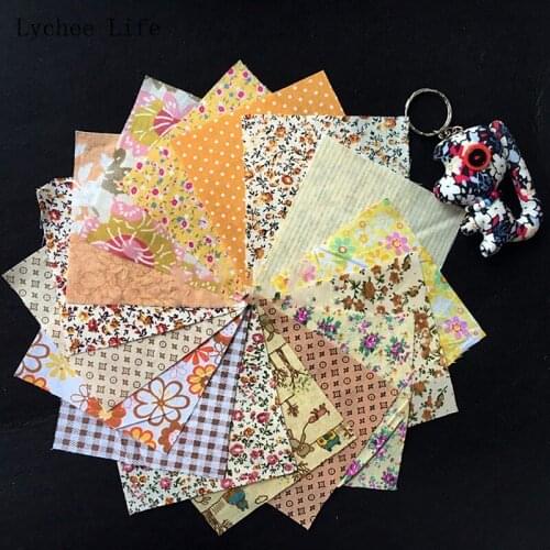 7Pcs/lot 25x25cm Cotton Flower Printed Fabric Handmade DIY Patchwork Cloth Fabric Home Decoration